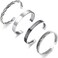 RIOSO 4Pcs Men's Cuff Bracelets Silver Cuff Bracelet Leaves Pattern Twisted Open Cuff Bracelet