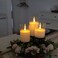 Amagic Clear Glass Flameless Candles Battery Operated with Timer, Remote Control, LED Pillar Candles, Battery Powered, Pure White Wax, Set of 3