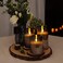 AMAGIC Glass LED Flameless Candles, Battery Operated, Set of 3, Grey Glass, D3 H4 5" 6