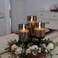 AMAGIC Glass LED Flameless Candles, Battery Operated, Set of 3, Grey Glass, D3 H4 5" 6