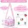 VASCHY Lunch Box Bag Kids, Insulated Two Compartments Cooler Bags for Boys Girls w Shoulder Strap for School,Daycare,Kindergarten Dinos Pink