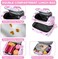 VASCHY Lunch Box Bag Kids, Insulated Two Compartments Cooler Bags for Boys Girls w Shoulder Strap for School,Daycare,Kindergarten Dinos Pink