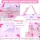 VASCHY Lunch Box Bag Kids, Insulated Two Compartments Cooler Bags for Boys Girls w Shoulder Strap for School,Daycare,Kindergarten Dinos Pink