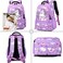 Dafelile Backpack Unicorn for Girls School Preschool Backpack for Girls 3 IN 1 School Bookpack Set with Lunch Bag Pencil Bag, Purple, One Size, Daypack Backpacks
