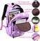 Dafelile Backpack Unicorn for Girls School Preschool Backpack for Girls 3 IN 1 School Bookpack Set with Lunch Bag Pencil Bag, Purple, One Size, Daypack Backpacks
