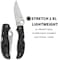 سكين جيب Spyderco Stretch 2 XL Signature خفيف الوزن بشفرة من فولاذ VG-10 بطول 3.43 بوصة ومقبض أسود من مادة FRN - حافة مركبة - C258PSBK