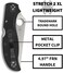 سكين جيب Spyderco Stretch 2 XL Signature خفيف الوزن بشفرة من فولاذ VG-10 بطول 3.43 بوصة ومقبض أسود من مادة FRN - حافة مركبة - C258PSBK