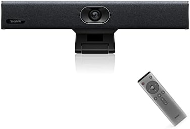 كاميرا مؤتمرات فيديو Yealink بدقة 4K USB - زاوية رؤية واسعة 120 درجة، مزودة بميكروفون ومكبر صوت، وخاصية التأطير التلقائي، مناسبة لاجتماعات الكمبيوتر الشخصي، وبرامج Microsoft Teams وZoom
