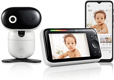 Motorola Nursery Baby Monitor PIP1510 Connect - 5" WiFi Video Baby Monitor with Camera, Wall Mount, HD 1080p - Smart Phone App, 1000ft Range, Two-Way Audio, Remote Pan-Tilt-Zoom, Room Temp, Lullabies