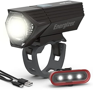 Energizer X400 Rechargeable Bike Light, IPX4 Water Resistant, Compact and Lightweight Design, Front Clip Light and Rear LED Light for Visibility