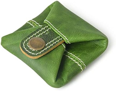 Jajmo Legacy Leather Coin Pouch Change Holder Mini Pocket Wallet for Men Women (Green, Pack of 1