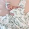 LifeTree Newborn Swaddle Set with Matching Hat and Headband Bow, Wooden Birth Announcement Card, Muslin Baby Swaddle Blankets for BoysGirls, Eucalyptus Pattern