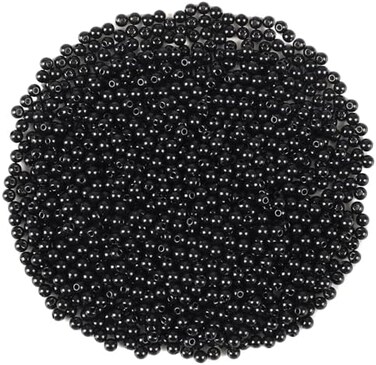 DECYOOL 1200Pcs 4mm Black Spacer Beads Round Smooth oose Ball Beads for Bracelet Jewelry Making Craft