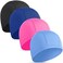 Wholelovein 4 pcs Elastic Swim Caps for Both WomenMenKids Fabric Durable Non-Waterproof Cloth Swimming Pool Cap Elastic Bathing Cap