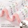 GLLQUEN BABY Swaddle Blankets for Baby Girls, 3-6 Months, Orange Pink FeatherWave Point, 3 Pack Wrap Set, Newborn Adjustable Swaddles Sleep Sack, (Medium/Large