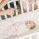 GLLQUEN BABY Swaddle Blankets for Baby Girls, 3-6 Months, Orange Pink FeatherWave Point, 3 Pack Wrap Set, Newborn Adjustable Swaddles Sleep Sack, (Medium/Large