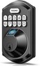 TEEHO TE002 Fingerprint Door Lock - Keyless Front Door Combination Lock with Keypad - Electronic Deadbolt Keyed Entry - Easy Installation - Matte Black
