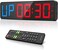 ANJANK Gym Timer 15"Large LED Display Wall ClockGym Interval WorkoutCount DownUpStopwatchAdjustable Buzzer VolumeUpgraded RemoteDigital Timer for Fitness Home Garage Boxing Outdoor Sport
