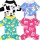 XPUDAC 4 Piece Dog Pajamas for Small Dogs Pjs Clothes Puppy Onesies Outfits for Doggie Christmas Shirts Sleeper for Pet Cats Jammies-L