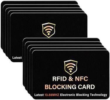مجموعة ساي تك لتقنية المعلومات، 10 بطاقات حجب RFID، بطاقة واحدة تحمي المحفظة بالكامل، حماية بطاقات الائتمان والخصم المصرفية بتقنية NFC بدون تلامس، مانع بطاقات الهوية وأجهزة الصراف الآلي - (أسود)