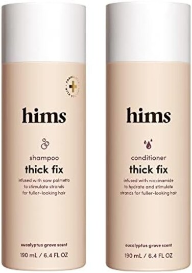 HIMS &amp; HERS hims Thick Fix ShampooConditioner Set - Thickening Shampoo and Conditioner with Saw Palmetto and Niacinamide - No Parabens or Sulfates, Vegan and Cruelty Free - Eucalyptus Grove - 2 x 6.4