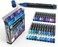TOOLI-ART 22 Acrylic Paint Markers Paint Pens Pro Color Series Set 3mm Medium Tip for Rock Painting, Glass, Mugs, Wood, Metal, Glass Paint, Canvas, DIY. Non Toxic, Waterbased, Quick Drying (BLUES