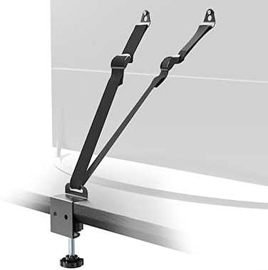 IMtKotW TV Safety Straps Furniture and TV Wall Anchors and Punch-Free Clamp Straps for Baby Proofing, VESA Mounting, Metal Connectors, Black