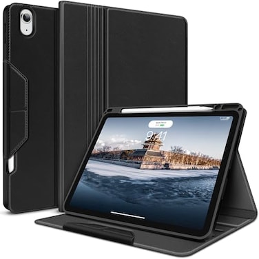جراب H HOLIMET لجهاز iPad Air 11 بوصة M3 (2025) / M2 (2024) / iPad Air الجيل الرابع والخامس 10.9 بوصة 2022/2020، غطاء خلفي ناعم مقاوم للصدمات مع حامل قلم، مصنوع من الجلد النباتي، خاصية التشغيل/الإيقاف
