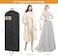 MISSLO 65" Gusseted Hanging Garment Bags for Travel Long Dress Cover Water Resistant Sturdy Fabric Dress Bags for Gowns Long Closet Clothes Protectors, Black