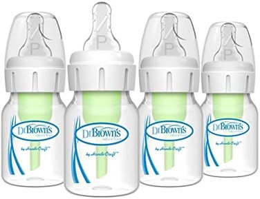 Dr. Brown's Brown s Anti-Colic OptionsNarrow Baby Bottles, 0mPreemie - Baby Bottle to Reduce Colic (4 Pack, Preemie Flow 2 oz/60ml