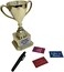Paper Riot Co. Customizable Gold Trophy Cup- Weighted Plastic Novelty Funny Humor Gift for kids, awards, trophy medals, party, rewards, prizes, celebrations, reusable- 8" H x 3.25" W