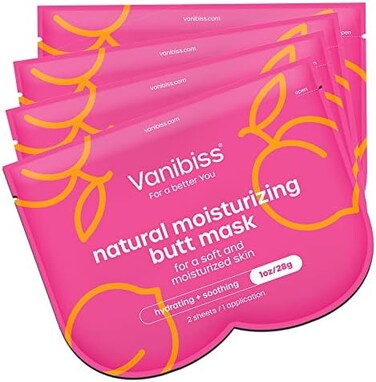 Vanibiss Butt Mask - Moisturizing Butt Mask for Women - HydratingSoothing Beauty Mask for Your Bum - Collagen Mask Skincare for Buttocks (4 Pack