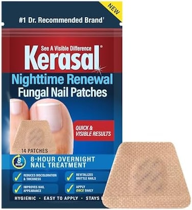 Kerasal Nighttime Renewal Fungal Nail Patches - 14 Count - Overnight Nail Repair for Nail Fungus Damage, 8-Hour Nail Treatment Restores Healthy Appearance​