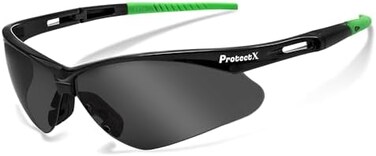 ProtectX Safety Glasses for MenWomen, Safety Sunglasses with Anti-Fog Scratch Resistant Lenses, Non-Slip Grips, ANSI Z87.1