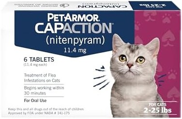 PetArmor CAPACTION (nitenpyramOral Flea Treatment for Cats, Fast Acting Tablets Start Killing Fleas in 30 Minutes, Cats 2-25 lbs, 6 Doses