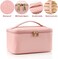 OCHEAL Makeup Bag, Portable Cosmetic Bag, Large Capacity Travel Makeup Case Organizer, Black Makeup Bags For Women Toiletry Bag for Girls Traveling With Handle and Divider