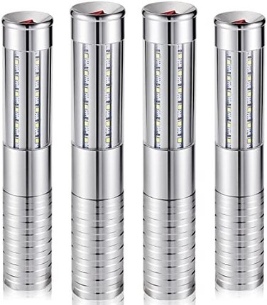 Civaner 4 Pieces LED Strobe Baton Light Led Bottle Service Light Bright Rechargeable LED Light Champagne Bottle Handheld Light Topper for Nightclub Wedding Party Concert Event Outdoor (Silver