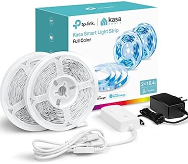 Kasa Smart LED Light Strip, RGB, 32.8ft(2 Rolls of 16.4ft.Wi-Fi LED Strip Works w/AlexaGoogle Assistant,High Brightness, Trimmable, Up to 25,000 Hours (KL400L10, Multicolor