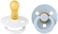 BIBS PacifiersNatural Rubber Baby PacifierSet of 2 BPA-Free SoothersMade in DenmarkBaby Blue/WhiteSize 6-18 Months
