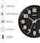 SHARP Glow in The Dark Atomic Analog Wall Clock - 12" Clock with Black Frame - Sets Automatically - Battery Operated - Easy to Read - Easy to Use &ndash; See Day or Night!