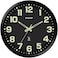 SHARP Glow in The Dark Atomic Analog Wall Clock - 12" Clock with Black Frame - Sets Automatically - Battery Operated - Easy to Read - Easy to Use &ndash; See Day or Night!