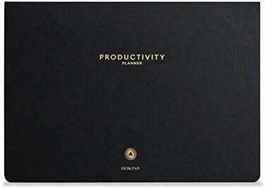 Intelligent Change - Daily Desk Pad, 3-Month Productivity Planner, Tear-Out Deskpad for To-Do List, Productivity Tools for Time Management and Mindfulness, A4 Size, Black