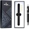 erofa Majohn A1 Press Fountain Pen with Box, Retractable Extra Fine Nib Metal Vivid Black Ink Pen with Converter for Writing (No Clip Version