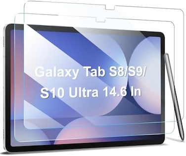 واقي شاشة ZtotopCases (عبوة من قطعتين) لجهاز سامسونج جالاكسي تاب S10/S9/S8 ألترا 14.6 بوصة (إصدارات 2024/2023/2022)، زجاج مقوى عالي الوضوح لجهاز جالاكسي تاب S10 ألترا/S9 ألترا/S8 ألترا
