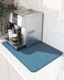 AMOAMI-Coffee Mat 16&ldquo;x24" Hide Stain Rubber Backed Absorbent Dish Drying Mat for Kitchen Counter-Coffee Bar Accessories Fit Under Coffee Maker Coffee Machine Coffee Pot Espresso Machine Dish Rack，BLUE