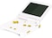 eXtremeRate Chrome Gold Glossy Custom Full Set Buttons for Gameboy Advance SP, Replacement A B L R Button Power On Off Volume Button D-pad Key for GBA SP Console - Console NOT Included