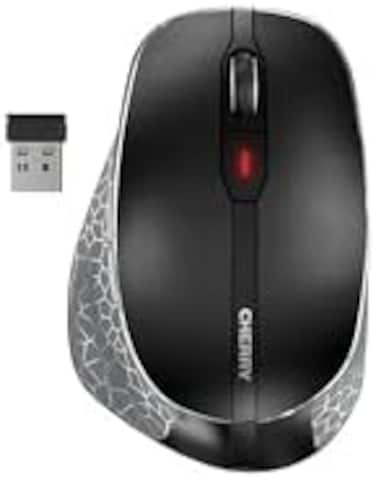 ماوس CHERRY MW 8C Ergo لاسلكي وقابل لإعادة الشحن، تصميم مريح لليد اليمنى، اتصال بلوتوث أو لاسلكي، مستشعر عالي الدقة مشفر بتقنية AES-128، أسود