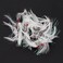 Conskyee 20pcs Feather Treble Fishing Hooks Size 4 Tied Round Bend Barbed Triple Hooks with White Feather