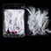 Conskyee 20pcs Feather Treble Fishing Hooks Size 4 Tied Round Bend Barbed Triple Hooks with White Feather