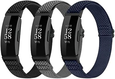 أربطة رياضية نايلون مرنة قابلة للتعديل من Huamanlou، متوافقة مع Fitbit Inspire 3/Inspire 2/Inspire/Inspire HR/Ace 2/Ace 3، أربطة معصم بديلة مرنة بحلقات ناعمة لساعات Fitbit Inspire للرجال والنساء